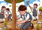 Gerakan Menanam Pohon oleh Pelajar Sekolah